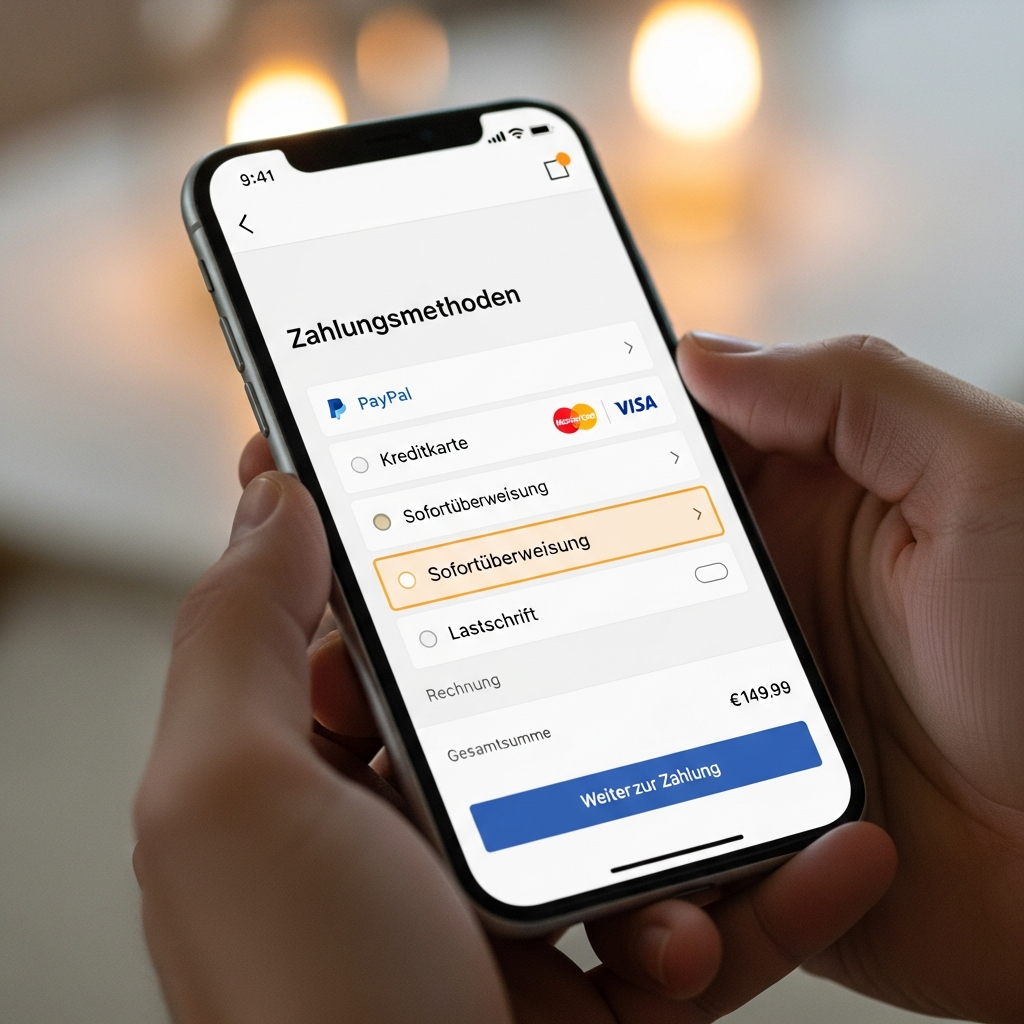 Kunde bezahlt sicher im Paydog Online-Checkout per Smartphone