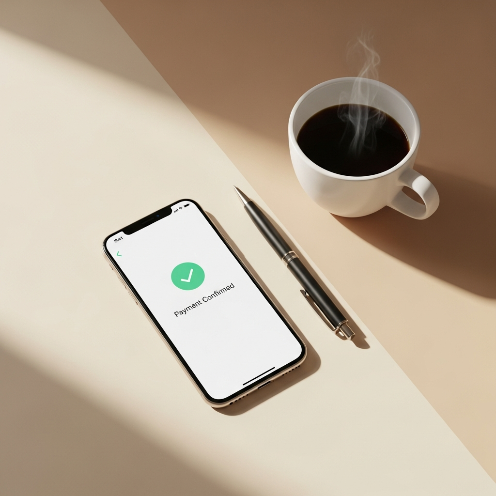 Person versendet Zahlungslink per Smartphone-Nachricht