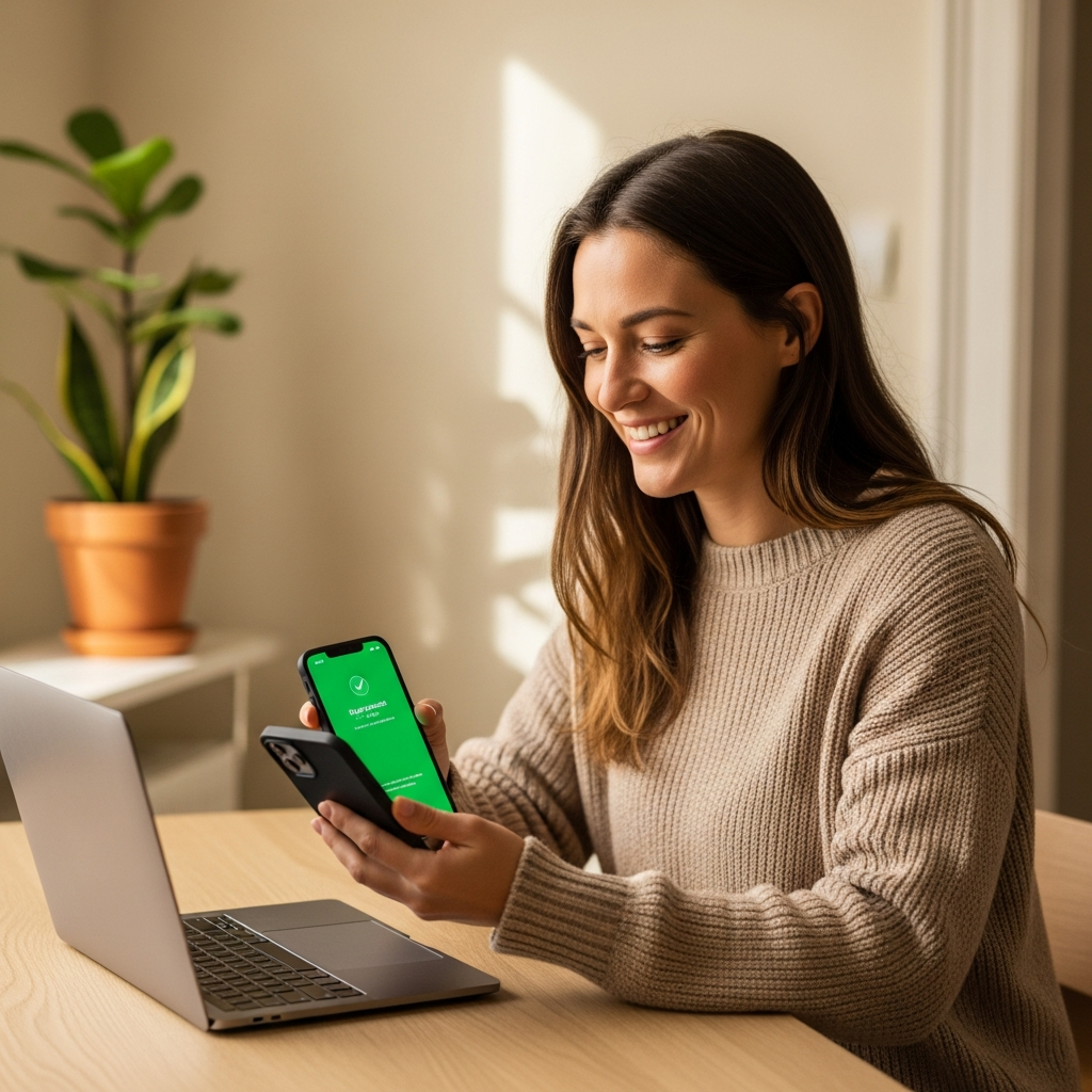 Kunde bezahlt per Smartphone über einen Paydog Zahlungslink